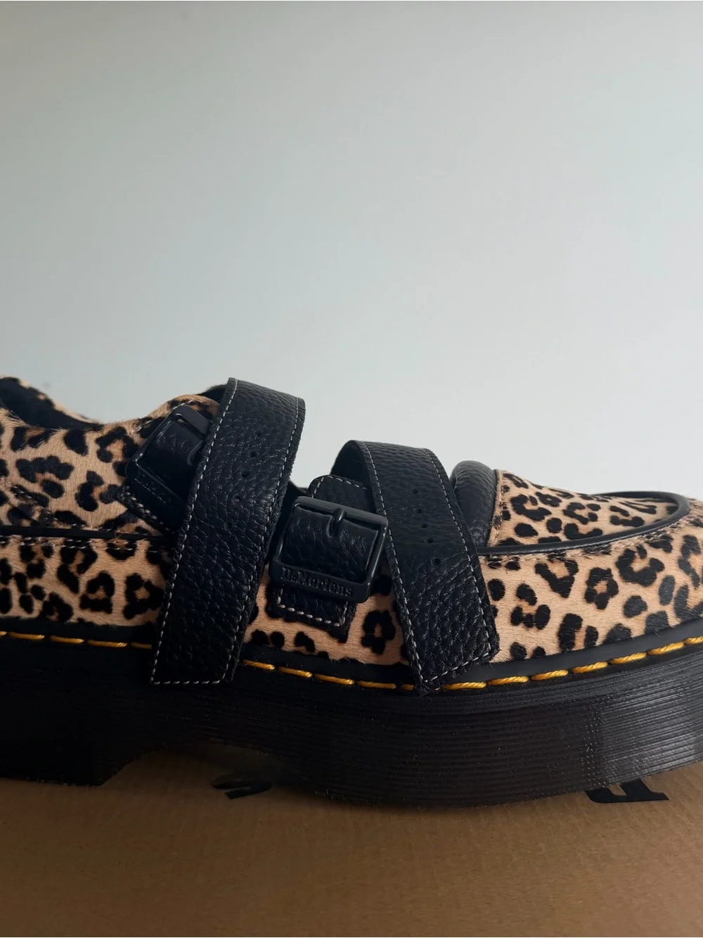 Dr Martens Buzz Mary Jane shoes in leopard print size 9